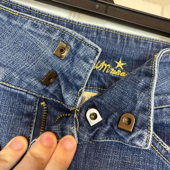 VTG 'Bubblegum' Size 11/12 Y2K Vibes Star Studded Denim Mini Skirt Vintage 2000s - Picture 5 of 8